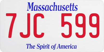 MA license plate 7JC599