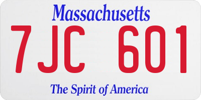 MA license plate 7JC601
