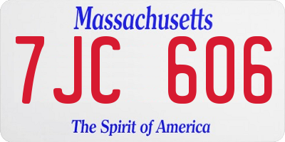 MA license plate 7JC606