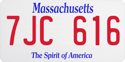 MA license plate 7JC616