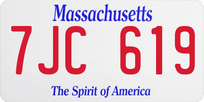 MA license plate 7JC619