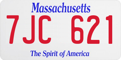 MA license plate 7JC621
