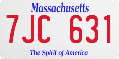 MA license plate 7JC631