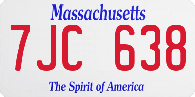 MA license plate 7JC638