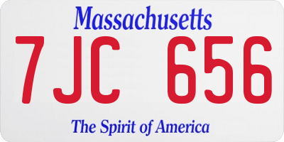 MA license plate 7JC656
