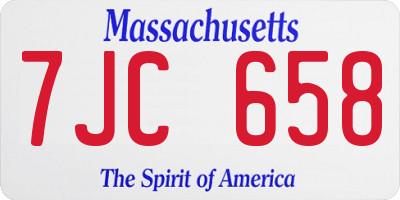 MA license plate 7JC658