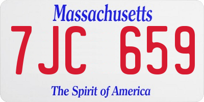 MA license plate 7JC659