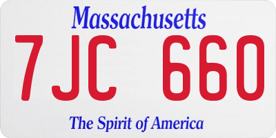 MA license plate 7JC660