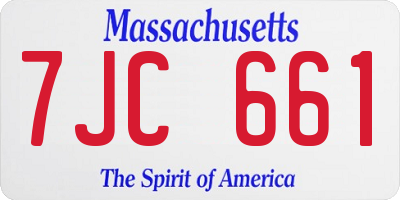 MA license plate 7JC661