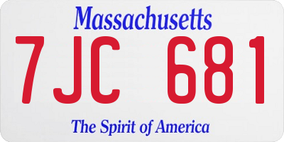 MA license plate 7JC681