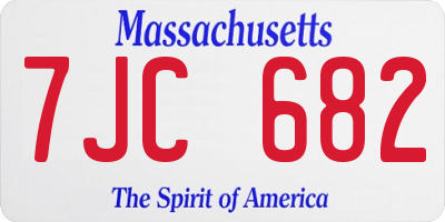 MA license plate 7JC682