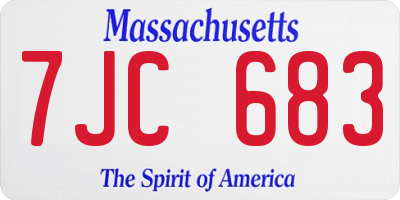 MA license plate 7JC683