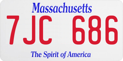 MA license plate 7JC686