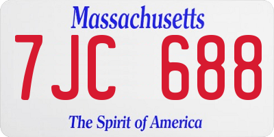 MA license plate 7JC688