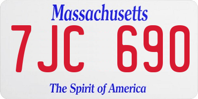 MA license plate 7JC690
