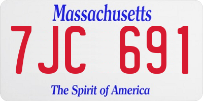 MA license plate 7JC691