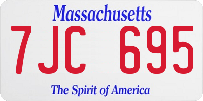 MA license plate 7JC695