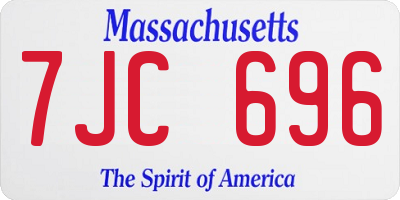 MA license plate 7JC696