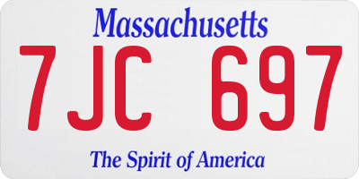 MA license plate 7JC697