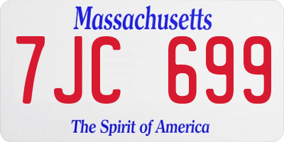 MA license plate 7JC699