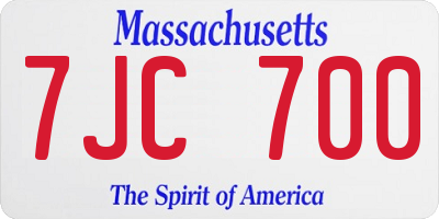 MA license plate 7JC700