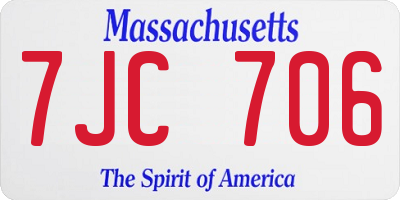 MA license plate 7JC706