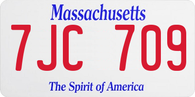 MA license plate 7JC709