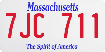 MA license plate 7JC711