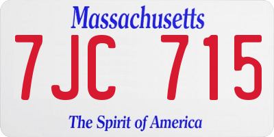 MA license plate 7JC715