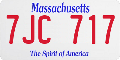 MA license plate 7JC717