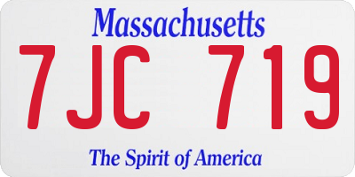 MA license plate 7JC719