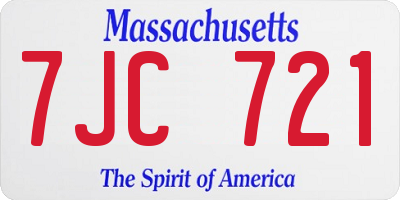 MA license plate 7JC721