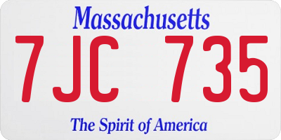 MA license plate 7JC735