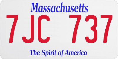 MA license plate 7JC737