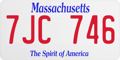 MA license plate 7JC746