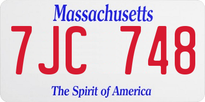 MA license plate 7JC748
