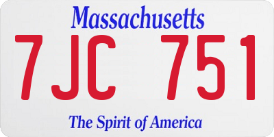 MA license plate 7JC751