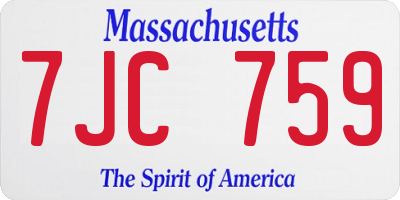 MA license plate 7JC759