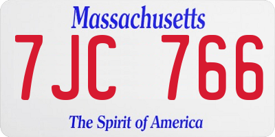MA license plate 7JC766