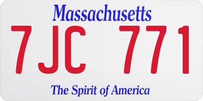 MA license plate 7JC771