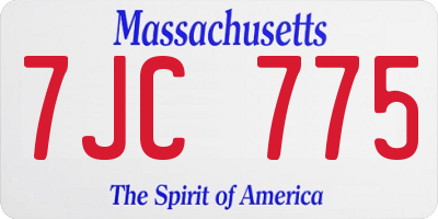 MA license plate 7JC775