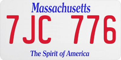 MA license plate 7JC776