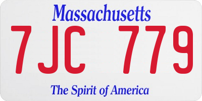 MA license plate 7JC779