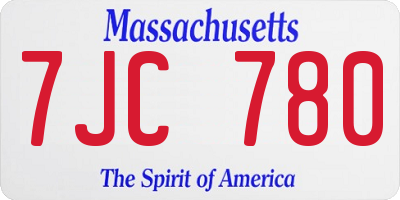 MA license plate 7JC780