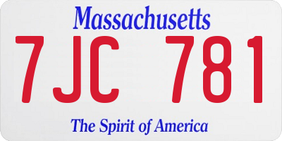 MA license plate 7JC781