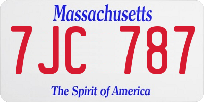 MA license plate 7JC787