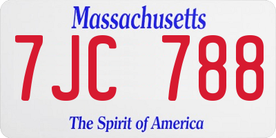 MA license plate 7JC788