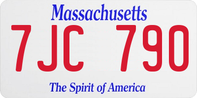 MA license plate 7JC790