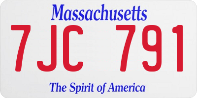 MA license plate 7JC791