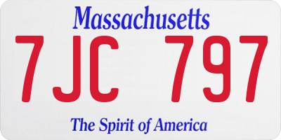 MA license plate 7JC797